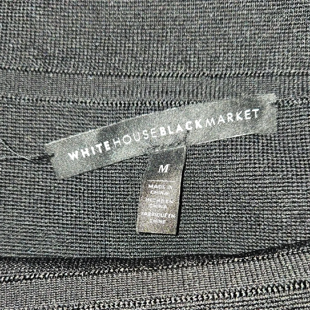 White House Black Market Off Shoulder Sleek Minimalist Sleeveless Black Sweater - Picture 5 of 6